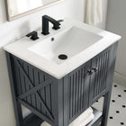 Modway Steam 24" Bathroom Vanity - Grey/White-Vertical Slat Design