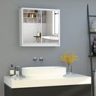 HOMCOM Wall Mount Bathroom Medicine Cabinet with Mirror - White-Adjustable shelf to cater to your storage needs  