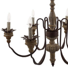 Modway Bountiful Vintage French Pendant Ceiling Light Candelabra Chandelier - Brown-49" Chain with Flush Wall Mount