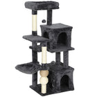 PawHut 42" Multi-Level Cat Tree Tower with 2 Condos and Hammock - Dark Grey-Features multiple levels with condos and a hammock for climbing fun 