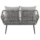 Manhattan Comfort Portofino Modern Patio 4-Person Conversation 4-Piece Set with Coffee Table - Grey-Home Assembly Required. All Hardware Included