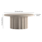 Hudson&Canal Olie Round Fluted Coffee Table - 32" W - Alder White-Features easy assembly