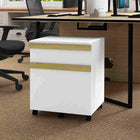 Vinsetto 2-Drawer Letter/A4 Filing Cabinet with 5 Wheels - White Wood Grain-Metal hanging bars to hold letters and legal-sized files
