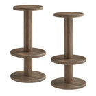 Modway Neo 15" Round Patio Wood Bar Stools - Cocoa Brown-Solid Acacia Wood