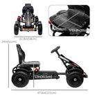 Aosom Kids Pedal Go Kart with Adjustable Seat and Rubber Wheels - Black-Material: PP, Metal 