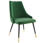 Modway Adorn Tufted Performance Velvet Dining Side Chair - Emerald-Vintage Modern Accent Dining Chair