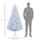 HOMCOM 6' Artificial Christmas Tree with 928 Branch Tips - White-Quick to set up, just push the pieces together and spread out the branches 