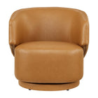 Modway Celestia Vegan Leather Fabric and Wood Swivel Chair - Tan-6