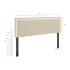 Modway Camille Striped Linen Blend King Size Headboard - Oatmeal Stripe-Removable Slipcover