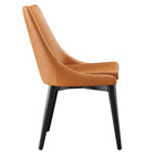 Modway Viscount Vegan Leather Dining Chair - Tan-Non-Marking Foot Pins