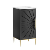 Modway Awaken 18" Bathroom Vanity - White/Black-Modern Bathroom Vanity Cabinet