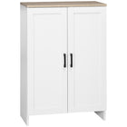 HOMCOM 23.6" L Storage Cabinet with Double Doors - White-A cabinet provides ample storage for daily supplies