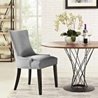 Modway Marquis Fabric Dining Chair - Light Grey-Solid Rubberwood Legs