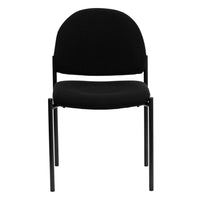 Flash Furniture Comfort Black Fabric Stackable Steel Side Reception Chair-Guest Chair