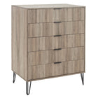 Manhattan Comfort DUMBO Modern Nightstand, Dresser Set and 5-Drawer Tall Dresser Set - Rustic Grey-22.04" L x 35.19" W x 44.64" H