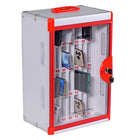 Victor Classroom Cell Phone Locker - 18.5" x 12.8" x 8.61" - Silver/Red-Comes with carrying handle to move between classrooms 