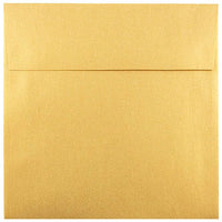 JAM Paper 6" x 6" Square Metallic Invitation Envelopes - Stardream Gold - 25 Pack-Colour: Stardream Gold