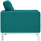 Modway Loft Upholstered Fabric Armchair - Teal-Tubular Stainless Steel Frame