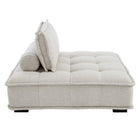 Modway Saunter Tufted Fabric Armless Chair - Beige-Sinuous Spring Support System