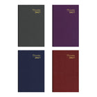 Brownline 2027 Weekly Pocket Planner - 4-3/4" x 3" - Assorted Colours-Assorted colours include Cool grey, Indigo, Grape and Red Colour choice not available for online orders