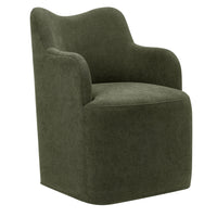 Modway Cordelle Linen Blend Swivel Dining Chair - Sage-Swivel Dining Chair