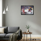 Mario Lemieux Penguins vs Capitals - Framed Canvas - 31" x 22"-Ready to hang - arrives fully assembled