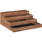 Outsunny 4-Tier Raised Garden Bed - 45" L x 45" W x 18" H - Dark Brown-Four-tier design accommodates various plant root depths 