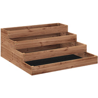 Outsunny 4-Tier Raised Garden Bed - 45" L x 45" W x 18" H - Dark Brown-Four-tier design accommodates various plant root depths 