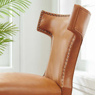 Modway Curve Vegan Leather Dining Chair - Tan-Vegan Leather Upholstery