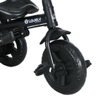 Qaba 6-in-1 Kids Tricycle with Removable Handlebar and Canopy - Navy Blue-5-point safety harness and one-click dual braking ensures child's security during the ride 