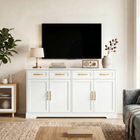 HOMCOM 55" Modern Farmhouse Sideboard Buffet Cabinet with Multi Storage Doors & Drawers - White-Solid structure safely supports up to 198 lbs. total and includes an anti-tip safety kit