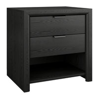 Hudson&Canal Clarice 24" Rectangular Nightstand - Black Grain-Modern contemporary design for your bedroom, guest spaces, or anywhere you need a little extra storage