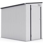 Outsunny 4' x 6' Steel Garden Storage Shed with Lockable Door & 2 Air Vents for Backyard - Dark Grey-Steel structure provides reliable support and is resistant to rust
