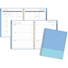 Mead 2026-27 Two-Tone Weekly/Monthly Planner - 11"x 9" - Blue - Bilingual-Twin coil binding