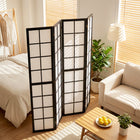HOMCOM 4 Panel Freestanding Room Divider for Bedroom - Black-No assembly required 