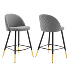 Modway Cordial Fabric Counter Stools - Light Gray - Set of 2-Retro Modern Counter Stools