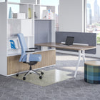 Deflecto OceanMat Low Pile Carpet Chair Mat Studded with Lip - 36" x 48"-Bottom studs provide superior gripping power on carpets
