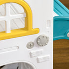Qaba 5 in 1 Toddler Slide - Indoor Use - Yellow-Storage basket included for convenient toy keeping 