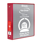 BAZIC Products 1.5" 3-Ring View Binder with 2 Pockets - Red - 6 Pack-Clear View Cover on front, back & side