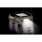 Garmin Forerunner 970 Smartwatch - Soft Gold Titanium with French Grey Case and French Grey/Translucent Indigo Band-BATTERY FOR DAYS - Up to 15 days of battery life in smartwatch mode and up to 26 hours in GPS mode for a more complete picture of your training and recovery.