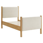 Modway Maven Twin Size Fabric Upholstered Platform Bed - Ivory Oak-Wooden Bed Frame