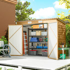 Outsunny Metal Garden Storage Shed with 2 Vents - 8' x 4' - Yellow-Metal bike shed suitable for plenty of outdoor tools, equipment and outerwear
