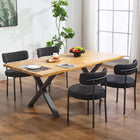 HOMCOM Dining Chairs with Steel Legs for Kitchen - Black - Set of 4-Corduroy upholstery is breathable and gentle against the skin