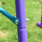 Outsunny 3 in 1 Metal Swing Set with Double Swings, Glider, Kids Swing Set - Purple-A wonderful gift for kids to promote their overall well-being 