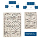 Modway Skadi Rainbow Diamond Shag Area Rug - 8 ft W x 10 ft L - Multicolor-Shag Weave Approx. 2 Inches