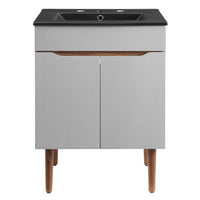 Modway Harvest 24" Bathroom Vanity - Grey/Black-Mid-Century Modern Vanity