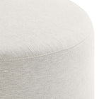 Modway Callum Large 23" Round Woven Heathered Fabric Upholstered Ottoman - Heathered Weave/Ivory-7