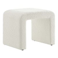 Modway Simba Boucle Fabric Waterfall Stool - Ivory-Boucle Fabric Upholstery