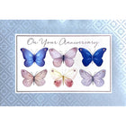 Rosedale Gold Anniversary Greeting Cards/Envelopes - 5-1/2" x 8" - Coloured Butterflies - 6 Pack-Premium quality greeting cards