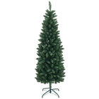 HOMCOM 6' Tall Pencil Artificial Christmas Tree with Steel Base - Green-6ft tall green tree, providing a healthy, natural look 